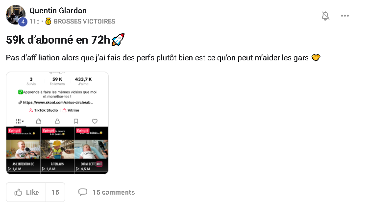 Résultat membre 2